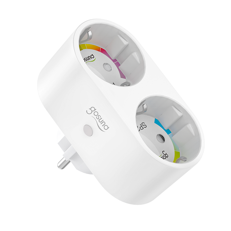 Smart Plug 2 IN 1 Dual EU Plug WiFi Outlet 16A Socket APP Remote Control Electricity Statistics Home Light Switch Timer Works With Alexa Google Home
