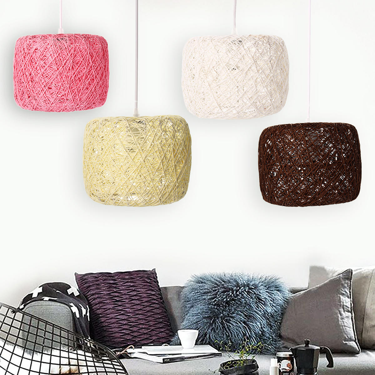 Modern Pendant Light Rope Ceiling Lamp Chandelier Home Fixture Decoration Lamp Cover