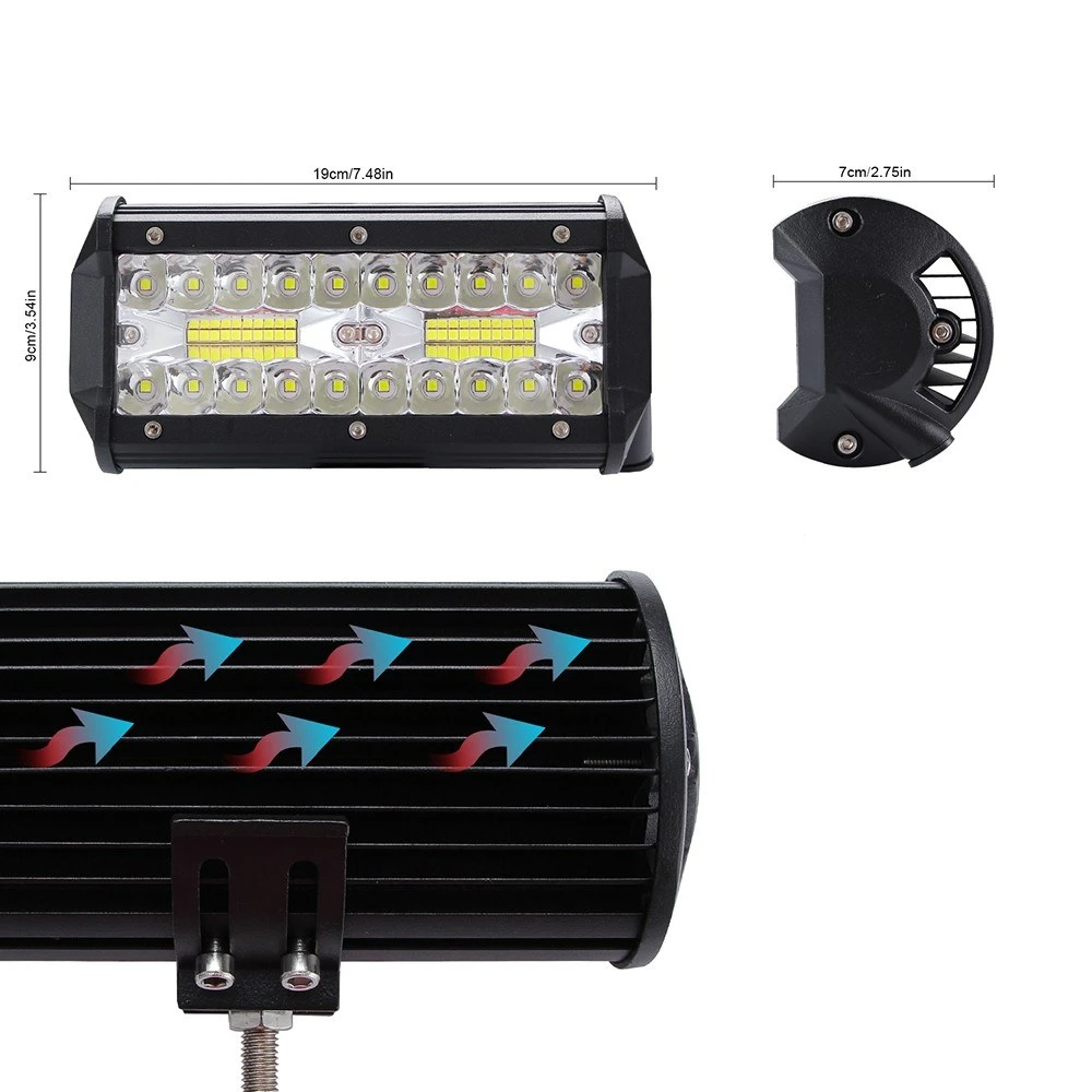 7-Inch 400-watt Driving Fog Off Road Lights Waterproof Spot Flood Combo for Pickup Truck SUV Boat 2 Pack