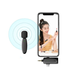 2.4 GHz Wireless Microphone Plug Play Lavalier Noise Reduction MIC Professional Recording Live Streaming Webcast Game for Camera Smart Phone