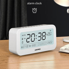 Alarm Clock Speaker Bluetooth 5.0 Day Demperature Display 3 Mode Night Light 1800mAh Battery