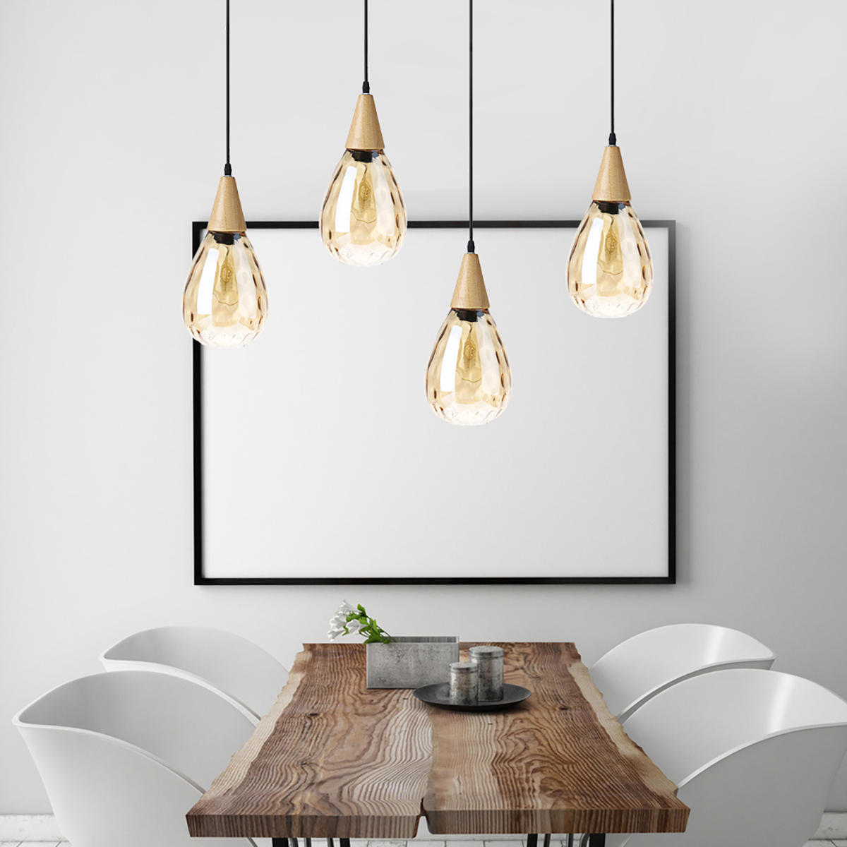 Modern Glass Pendant Light Ceiling Lamp Home Chandelier Fixture Decoration