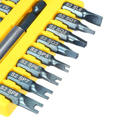 17Pcs 1/4 Hex Shank Screwdriver Bits Set Square Phillips Slotted U Screwdriver Bits