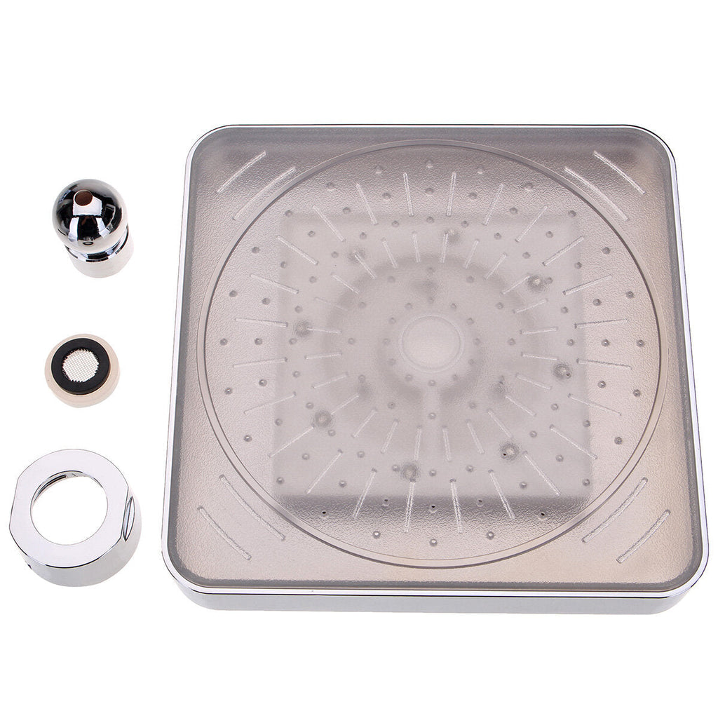 6 Inch ABS Square Showerhead 360 Adjustable Top Spray Water Temperature Controlled 7 Colors LED Auto Changing Shower Head