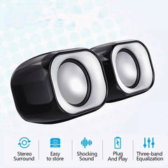 Multimedia Speaker Mini USB Stereo Surround Sound Three-band Equalization Desktop Speaker for Laptop Computer