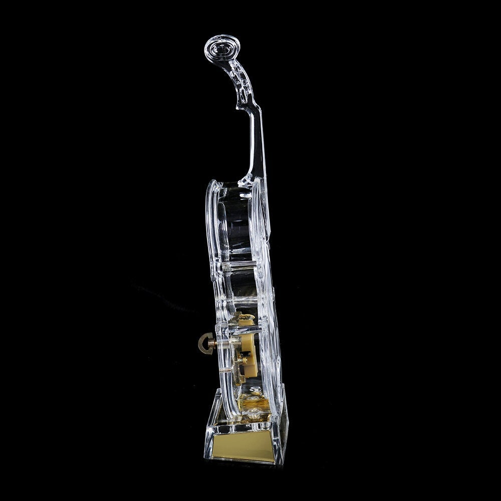 Mechanical Wind-up Violin Shape Music Box Home Decoration Birthday Gifts