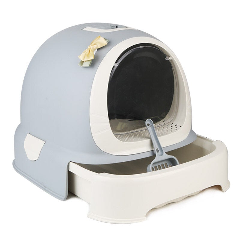 Cat Litter Box Fully Enclosed Anti-Splash Deodorizing with Drawer for Pet