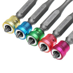 5pcs 100mm Magnetic PH2 Screwdriver Bits ABS Ring 1/4 Inch Hex Shank Drywall Screwdriver