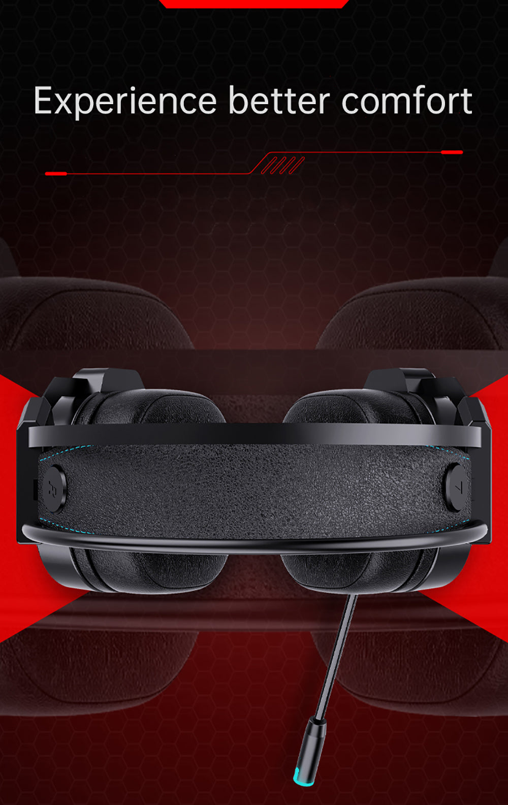 Gaming Headset with Omnidirectional Microphone Colorful RGB Light 50mm Unit for PC Laptop