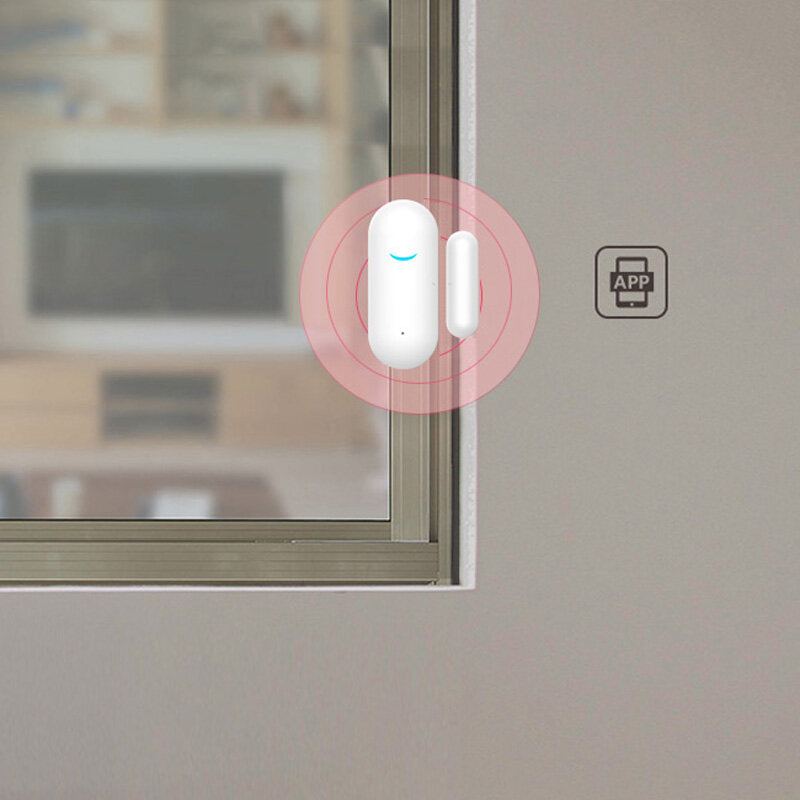 Door & Window Sensor Smart Door Magnetic Detector Sensor Wireless Alarm Work With Amazon Alexa Google Home,433MHz