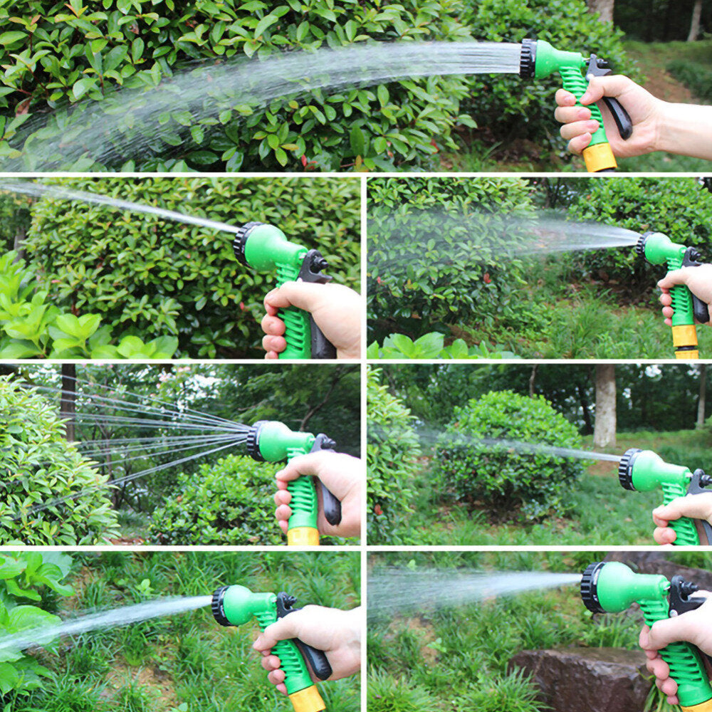 25-200FT US/EU Standard Expandable Magic Flexible Green Garden Water Hose Car Hose Pipe Connectors Plastic Hose Garden Watering Sets w/ Water Shower