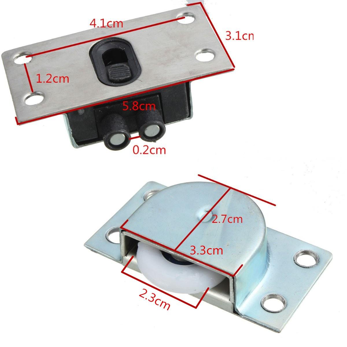 4pcs White Metal Wardrobe Sliding Doors Plastic Bearing Wheel