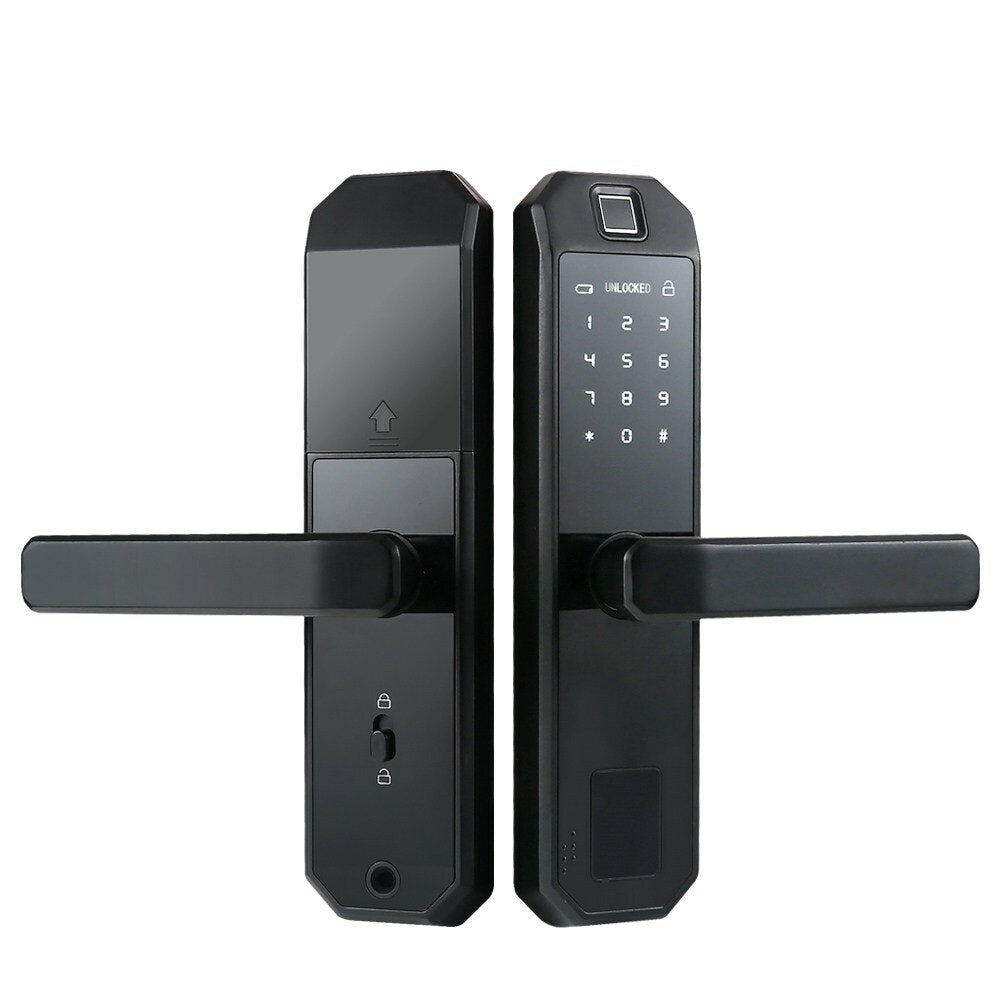 Smart Fingerprint Door Lock With Keypad Electronic Intelligent Security Lock Household Bedroom Anti-theft Door Password Card Key Locker