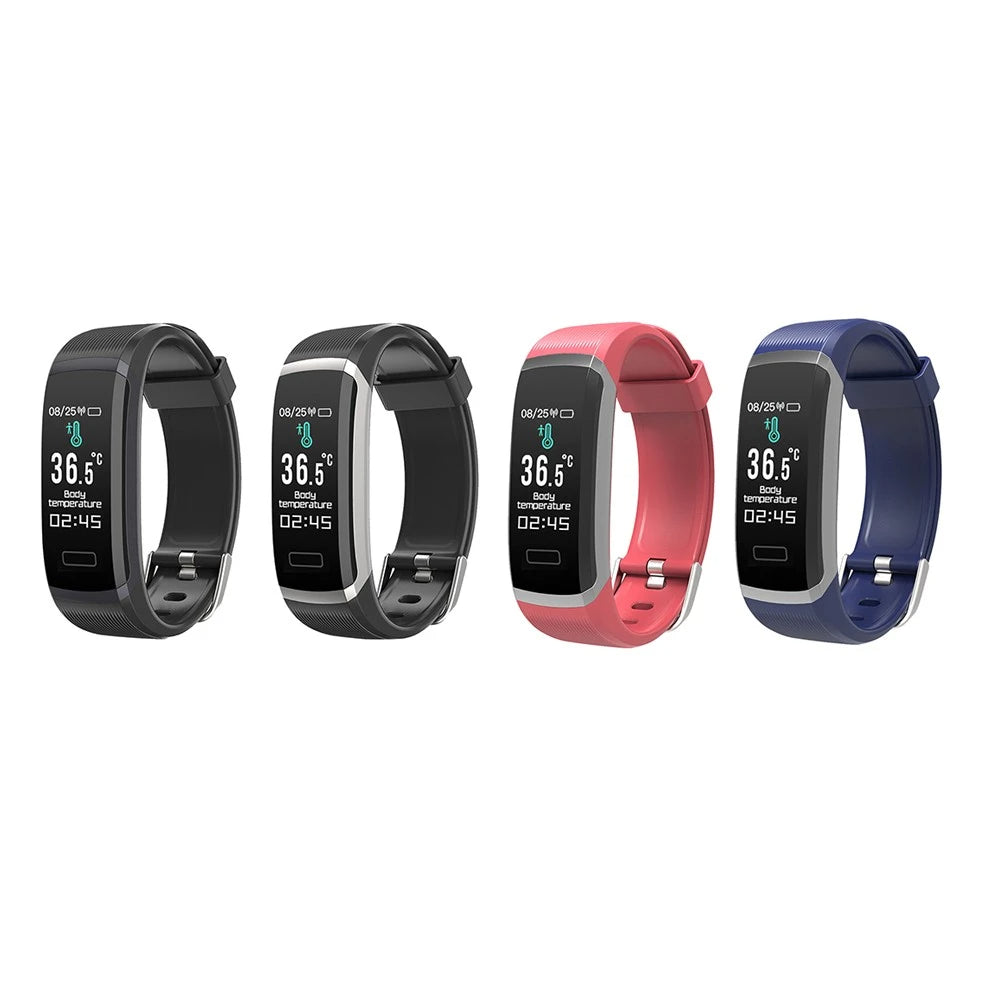 0.96'' Smart Bracelet Single Touch Temperature Monitoring Heart Rate Blood Pressure