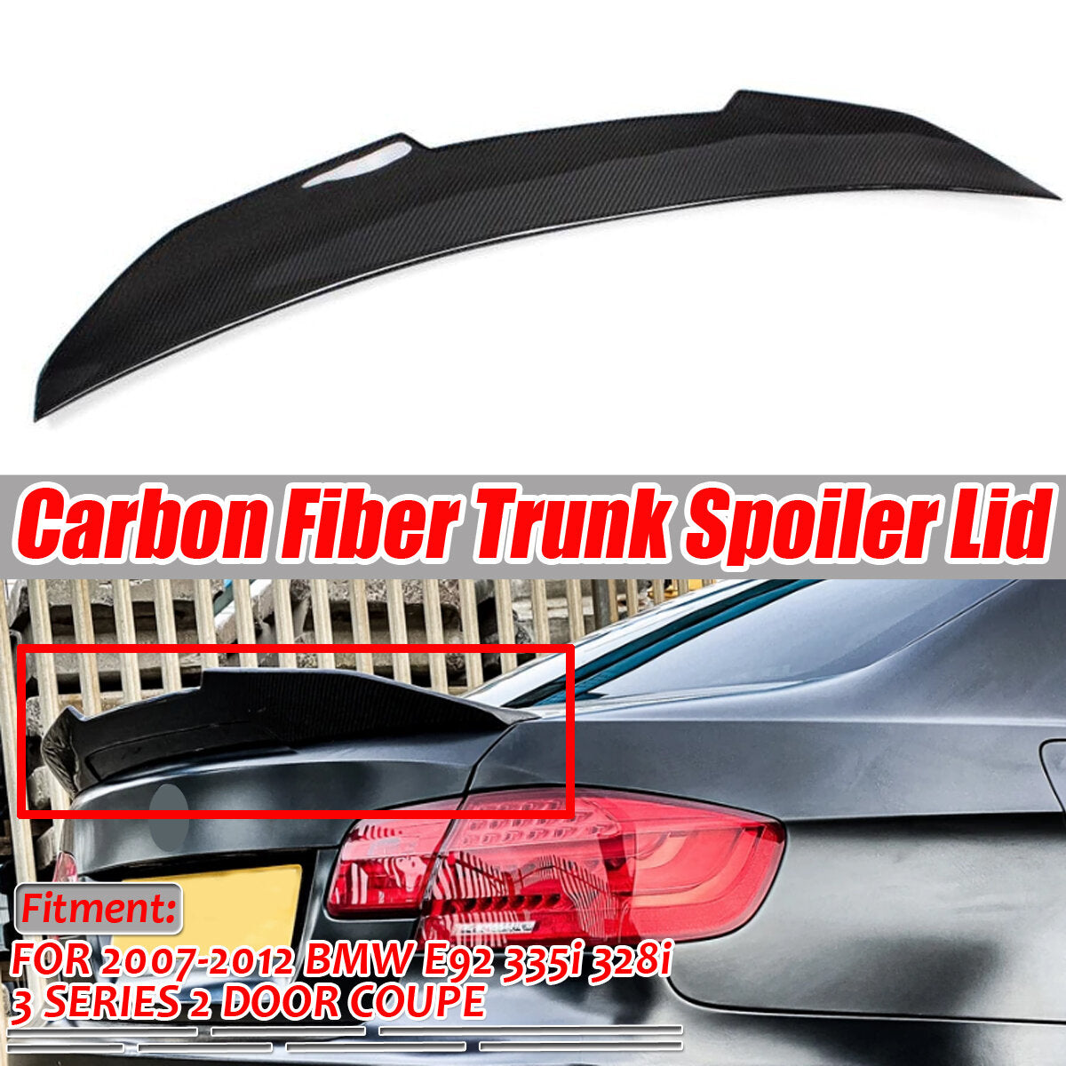 Carbon Fiber Car Rear Trunk Spoiler Wing PSM Style Highkick