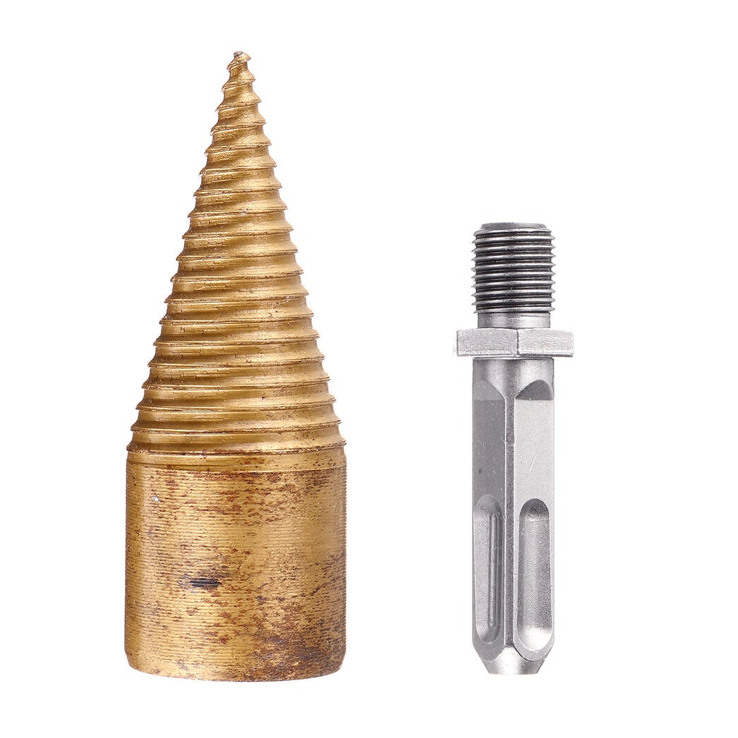 32/42mm Titanium Coated HSS Firewood Splitter Drill Bit Wood Drilling Tools Chopper Breakers