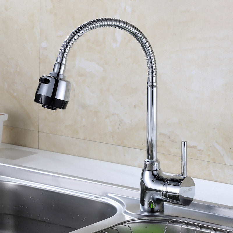 Kitchen Bathroom Single Hole Hot And Cold Universal Faucet
