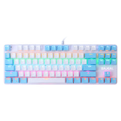 Wired Mechanical Gaming Keyboard 87 Keys Swtich Hot Swappable Dual Color Design With LED Lighting Effect For Gaming Office
