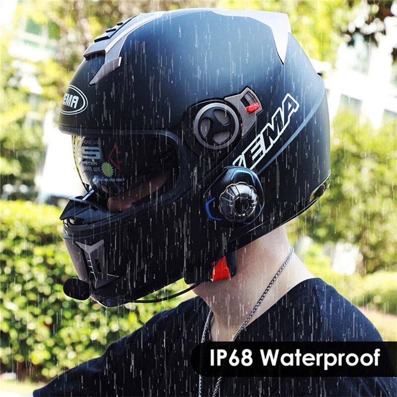 Bluetooth 5.0 Motorcycle Helmet Headphone Bone Conduction Headset Intercom Wireless Speaker Waterproof Stereo Handsfree Earphone