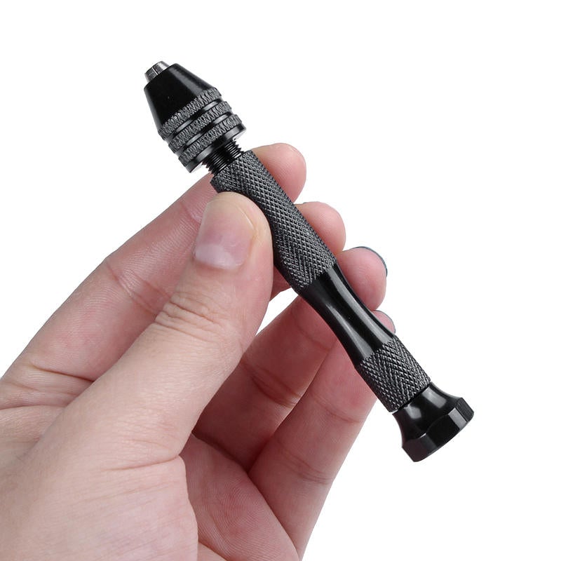Mini Micro Hand Drill with 20Pc 0.3-1.6mm Bit Keyless Chuck Set Pin Vise Rotary