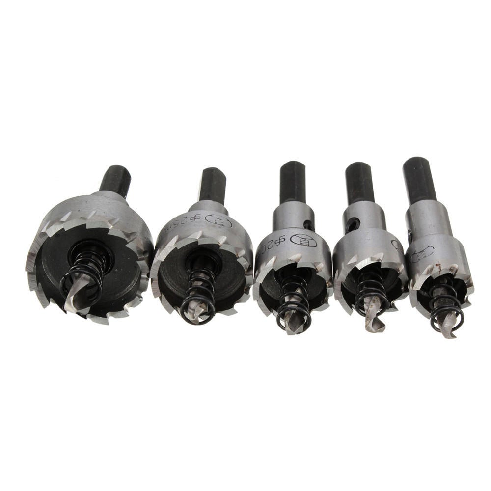 5pcs 16-30mm Hole Saw Cutter Drill Bit Set HSS Sheet Metal Reamer with Wrench