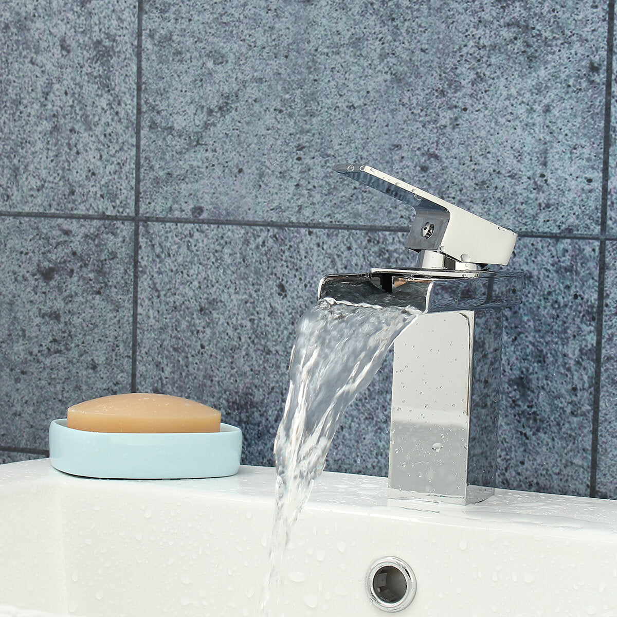 Modern Brass Chrome Mixer Tap Waterfall Kitchen Bathroom Basin Sink Faucet Holes
