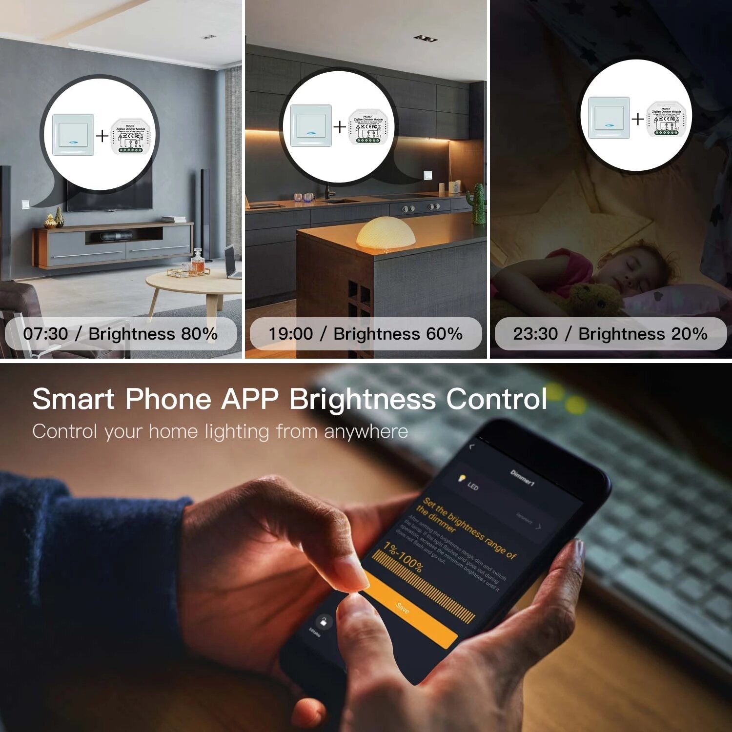 Smart Dimmer Switch Module Hub Required App Alexa Google Home Voice Control 1/2Way