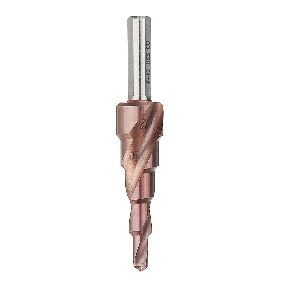 Cobalt Step Drill Bit Triangle Shank 4-12/4-20/4-32mm Spiral Flute Step Drill