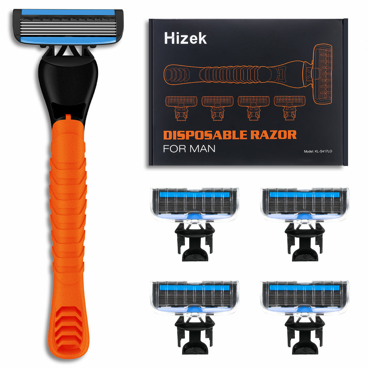 Handheld Disposable Razor Hair Beard Shaving Trimmer Men's Shaver W/ 5pcs Blades
