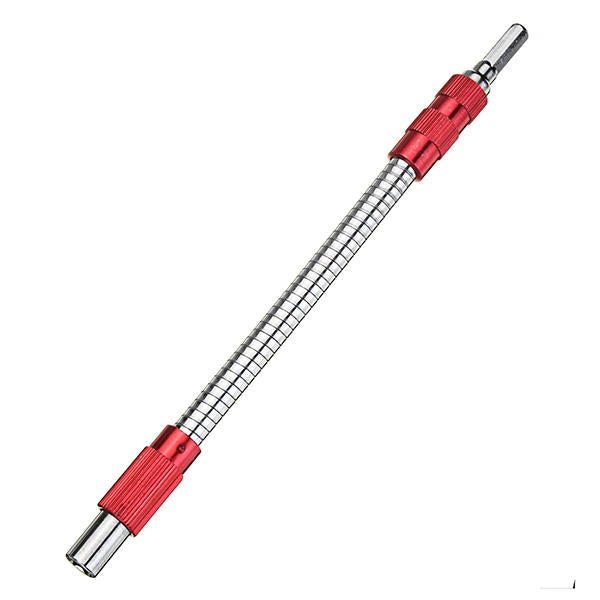 10pcs 200mm Red Metal Flexible Extension Drill Shaft 1/4 Inch Hex Screwdriver Bit Holder
