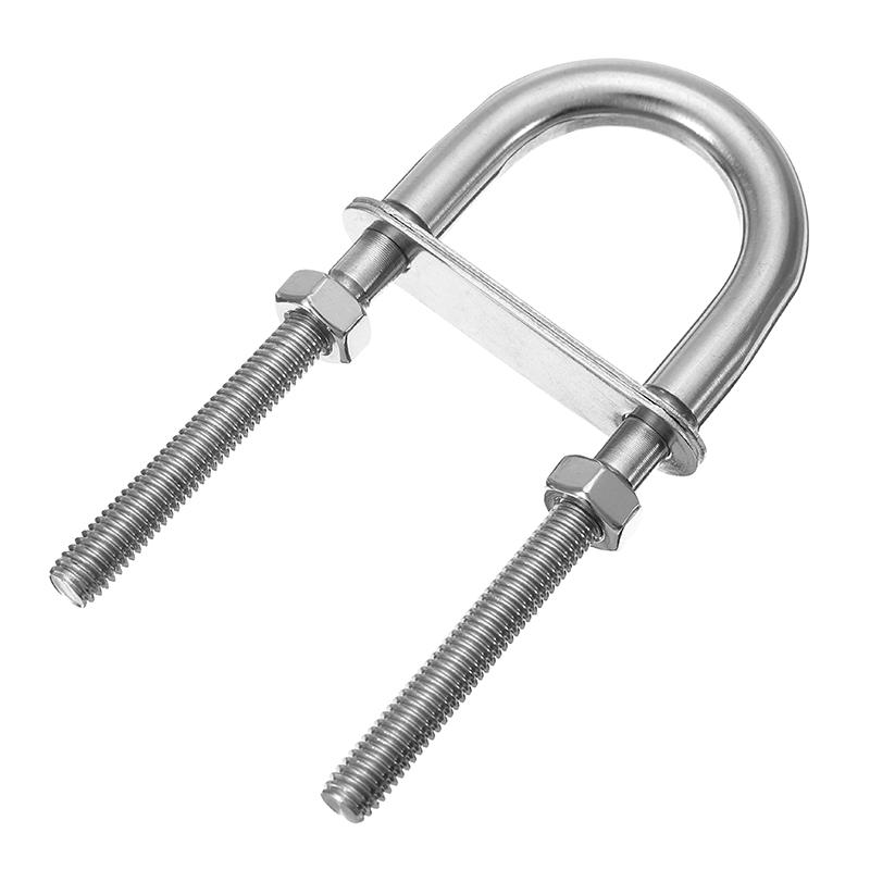 304 Stainless Steel U Shaped Bolt Thread with Spacer Plate Hex Nut Marine Fastener