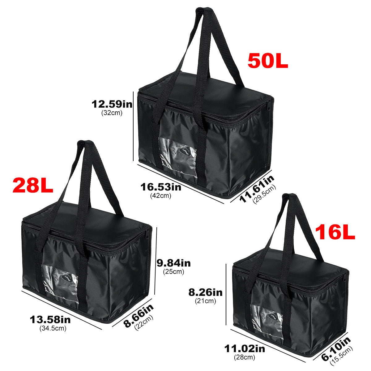 Black Oxford Cloth Insulation Bag Takeaway Storage Cnternal Composite Pearl Cotton Woven Hand Strap PE Film