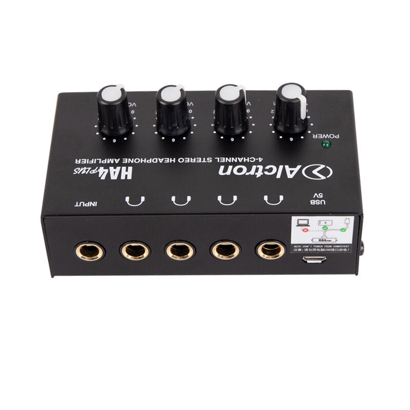 Channel Stereo Mini Headphone Amplifier USB Port Powered Recording Studio Headphone Splitter