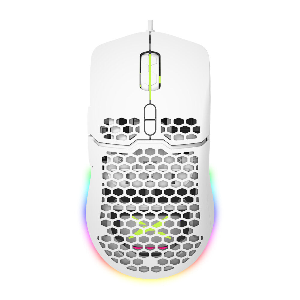RGB Gaming Mouse USB Wired Lightweight Honeycomb Shell 7200DPI Ergonomic Mice with Soft Rope Cable For PC Laptop