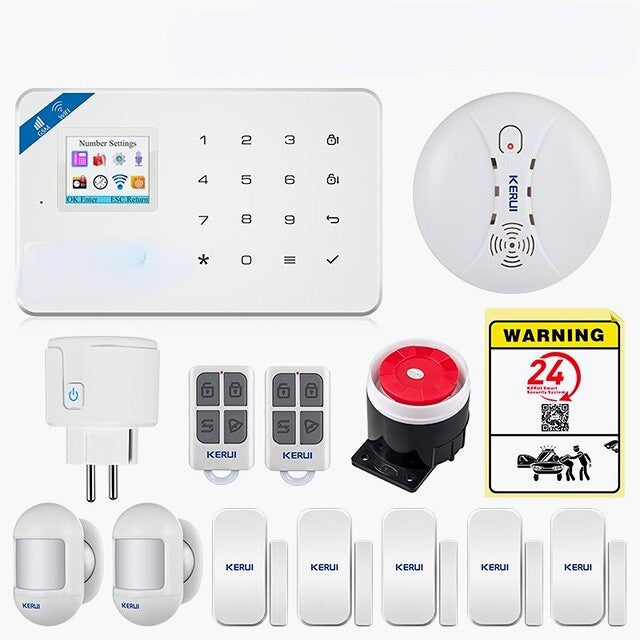 Smart WIFI GSM Security Alarm System Burglar Motion Detector Smoke Door Window Sensor Works with Alexa Home