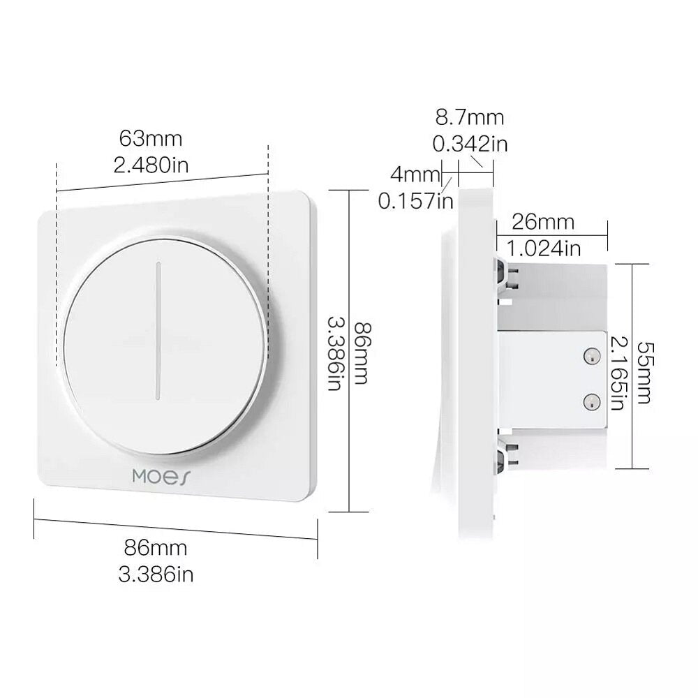 WiFi Smart Touch Light Dimmer Switch Touch Timer Brightness Memory Smart Life/Tuya APP Remote Control Work with Alexa Google