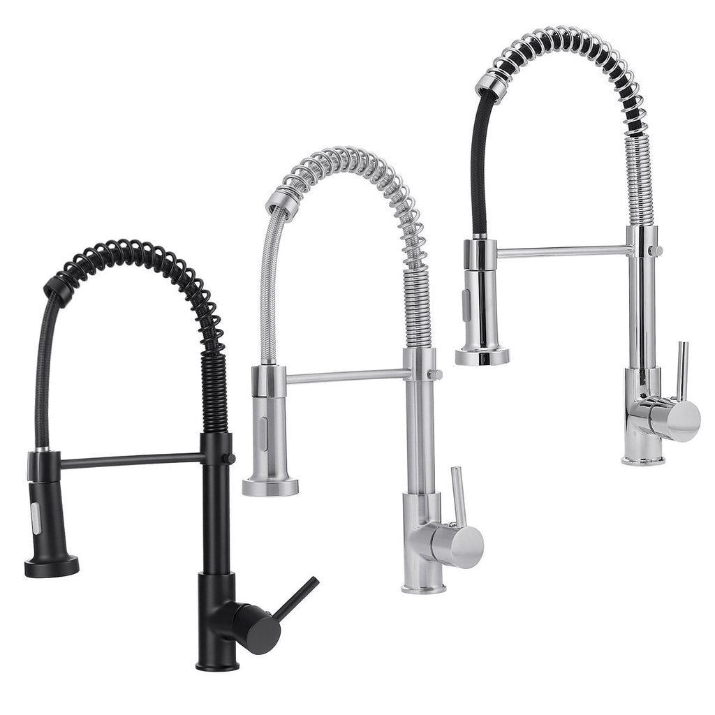 Kitchen Mixer Tap Rotatable Hot And Cold Water Multifunctional Sink Spring Faucet with Pull Out Hose Spray Single Lever
