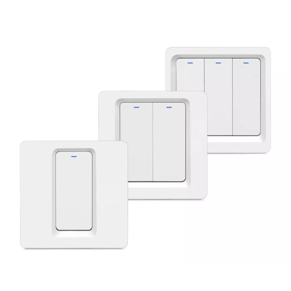 EU WiFi Smart Switch Press Key Siri Voice Control Neutral Needed 1/2/3 Gang
