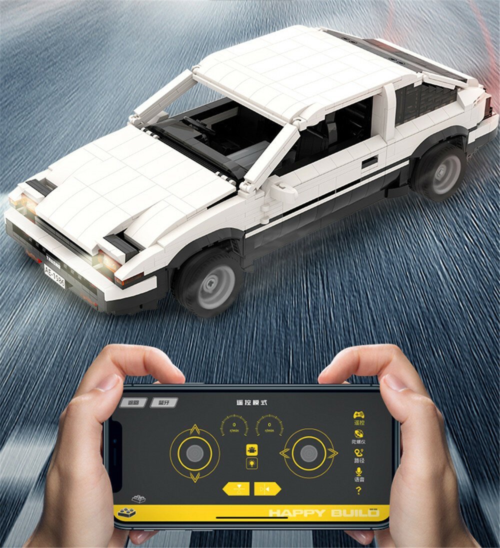 2.4G 1550PCS AE86 Drift RC Car App Control Building Block On-Road Vehicles