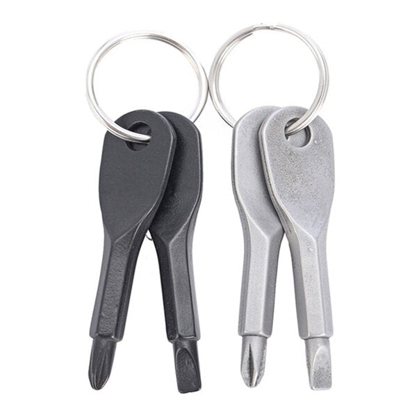 Portable Phillips and Slotted Screwdriver Keychain Tool