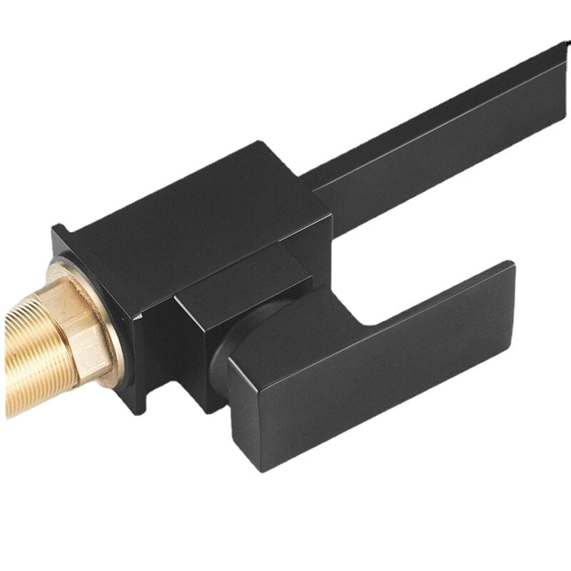 Black Kitchen Sink Taps Mixer Single Lever Zinc Alloy Swivel Spout Tap Faucet