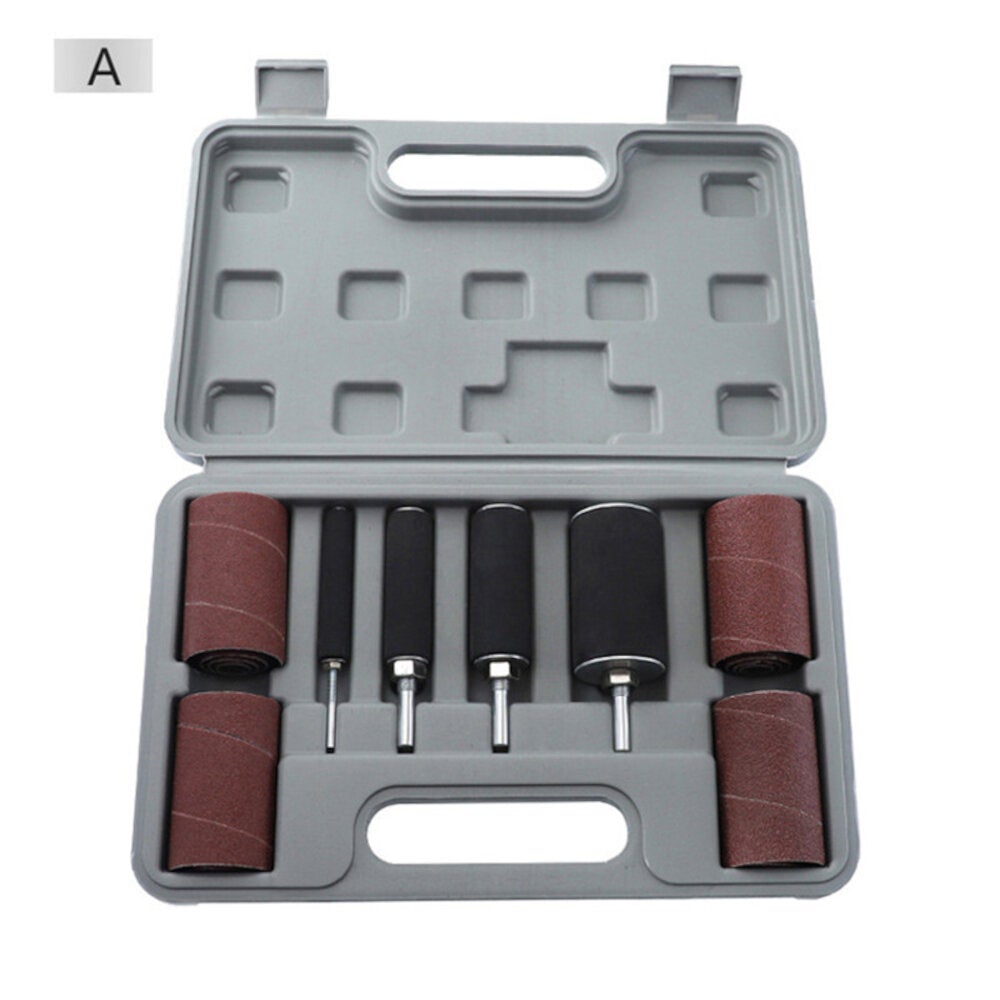 80/120 Grit Sanding Drum Kit with 3/6mm Shank Sanding Mandrels for Rotary Tool