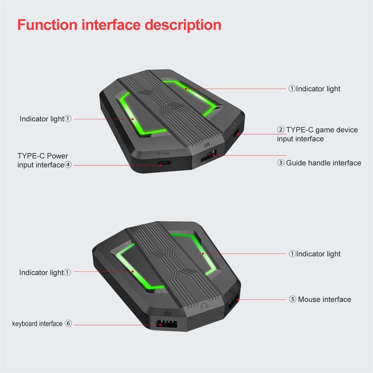 Gaming Keyboard Mouse Converter Combos 3200DPI Wired RGB Mouse 35 Keys Single-hand Keyboard Console Switch Adapter For PS3/PS4 P6+V100+A869