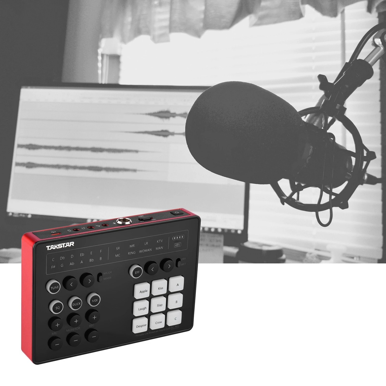 Portable Live Broadcast Sound Card with DSP