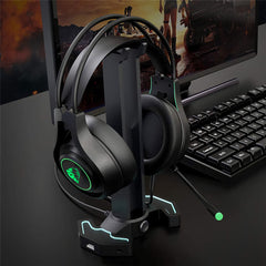 Gaming Headset Virtual 7.1 Channel 50mm Unit 7 Color Breathing Light Flexible Microphone for PC