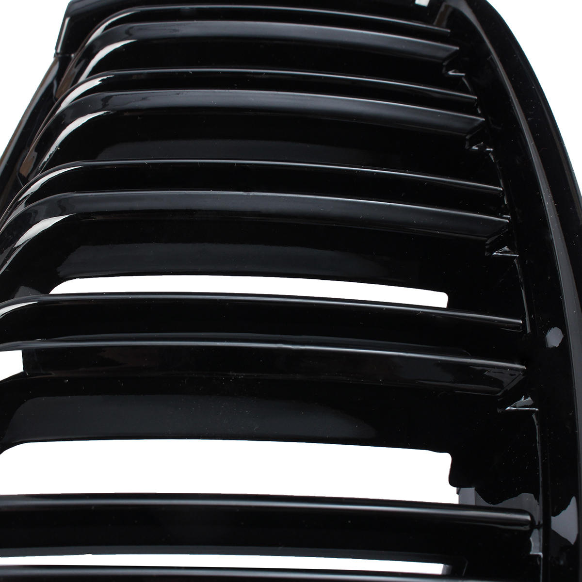 Pair Gloss Black Double Slat Sport Kidney Grille Grill Set
