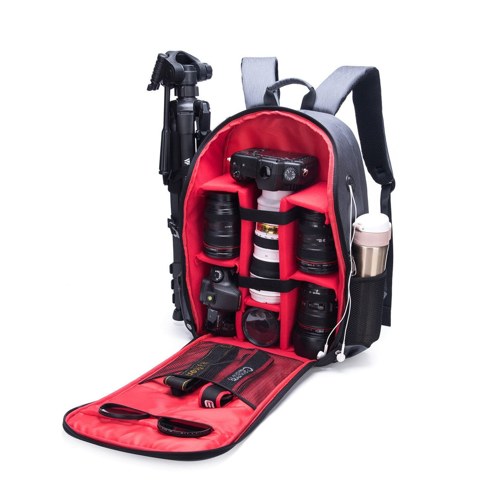 Waterproof Shockproof Anti-theft Storage Carry Traval Bag Backpack for DSLR Camera Lens Tripod Tablet Pad Cloth