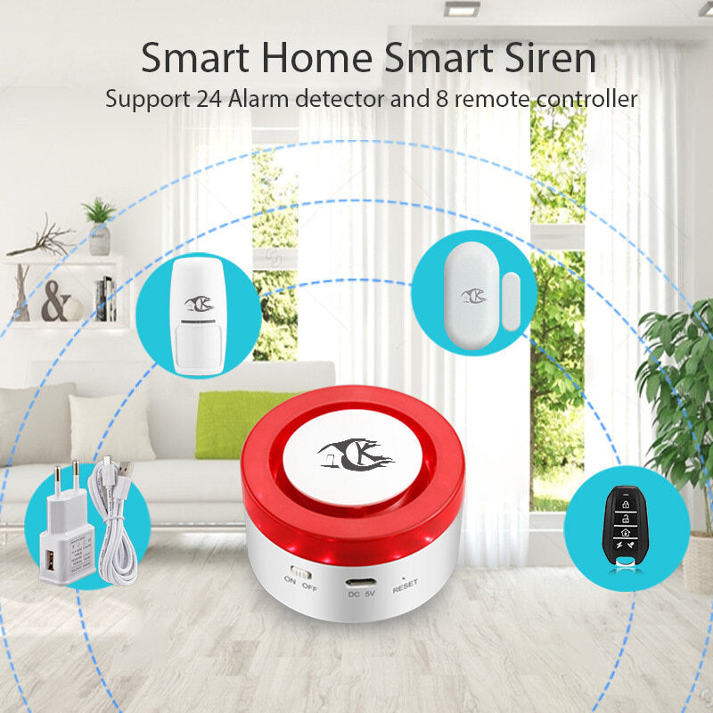 WiFi Sound and Light Alarm Tuya Smart Life APP Control Light Sound Siren For Alarm System Work with Amazon Alexa Google Home IFTTT