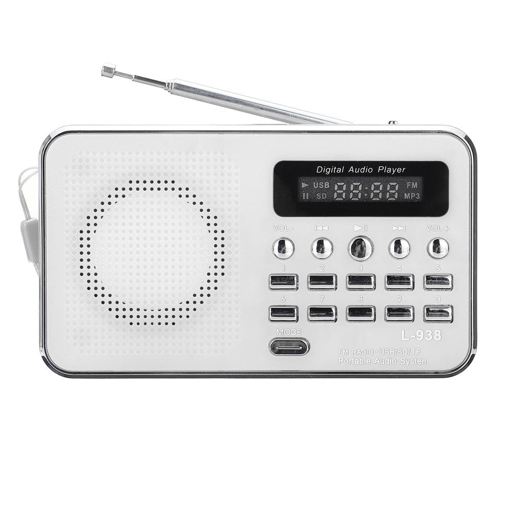 Portable FM 87.5-108MHZ 4.2V 4 Radio TF SD Card AUX Loop Play Speaker MP3 Music Player