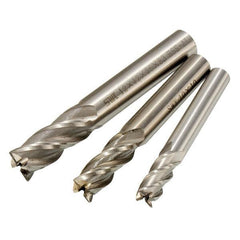 3pcs HSS Straight Shank End Mill Cutter 4 Flute 8/10/12mm CNC Tool
